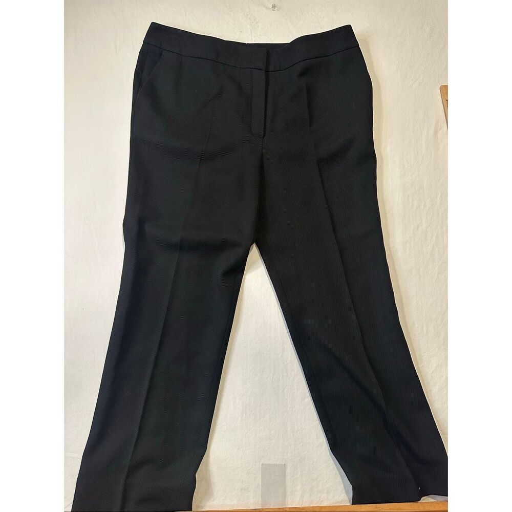ESCADA Women’s Black Virgin Wool Straight Leg Dress Pants Size 46 US 14 Career